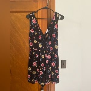 Black Floral Romper